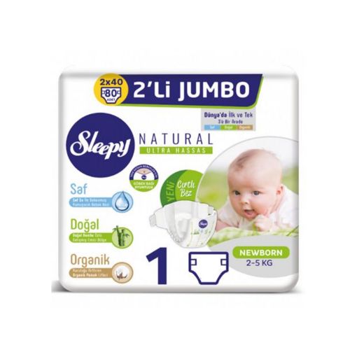 SLEEPY 2LI JUMBO 1NO NEWBORN 64LU 2-5KG. ürün görseli
